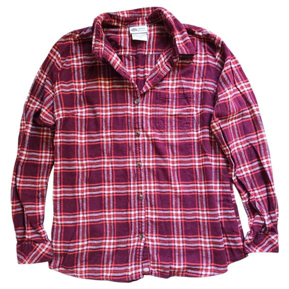 Dickies | Maroon and Orange Flannel Button Down | Size  Large - Picture 1 of 5